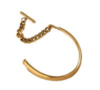 Avejjbaey Stylish Mismatched Cuff Easy OT Clasp Mechanism Wristband Versatile Wrist Jewelry Her Modern Asymmetric Jewelry Piece