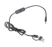 Avejjbaey Switches Controlled USB Type C To 3.5x1.35mmDC Power Cable 5V Charging Cord For LED Light Strips Fan Cameras Flexible PVC Cable