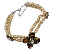 [Avejjbaey] Unique Animal Print Love Crystal Pendant Choker Necklace Lightweight Fashion Accessories Night Out Event Leopard Heart Pearl Necklace Bold Statement Jewelry, フリーサイズ, As described, No