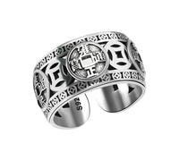 [Avejjbaey] Unique Brass Coin Ring Vintage Reproduction Texture Surface Ergonomic Design Bold Style An Unusual Statement Accessory For Everyday Wear