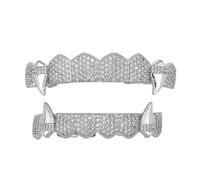 Avejjbaey Vampires Fangs Teeth Set for Costume Parties Lightweight Copper Role Play Accessory Gold Silver Options Gold Silver Vampires Fangs