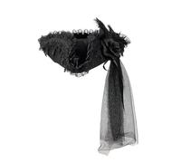 Avejjbaey Victorian Tricorne Hat With Long Veil And Lace Trim Perfect For Revolutionary War Costume Stage Performers Role Playing Historical Reenactment Colonial Hat