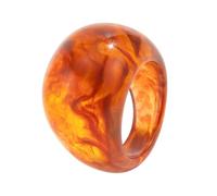 [Avejjbaey] Watercolor Resin Jewelry Ring Chip Resistant Construction Smooth Surface Perfect Statement Ring Modern Geometric Resin Accessories for Those Looking for Gift