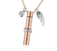 Avejjbaey Wing Art Cremation Necklace For Ashes Small Size Casket Secure Family Commemorative Ashes Urn Elegant Aluminum Memory