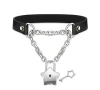 Avejjbaey Women's Gothic Necklace Black PU Leather Necklace