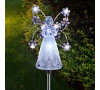 AVEKI Angel Solar Lights Outdoor, 1 Pack Angel Solar Garden Stake Lights, LED Waterproof Angel Landscape Lights for Garden Yard Path Grave Cemetery Decorations, Memorial Gift Sympathy Gift (Purple)
