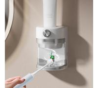 AVEKI Automatic Toothpaste Dispenser, Electric Toothpaste Dispenser for Bathroom, Wall Mounted Bathroom Accessories Use for Family, Smart Toothpaste Dispensers for Kids and Adults (White)