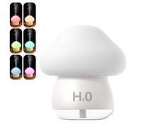 AVEKI Cool Mist Air Humidifier, 200ML Mushroom Shaped Essential Oil Diffuser with 7 Color Touch Night Light, USB Personal Desk Humidifier for Bedroom Office Home, Auto Shut-Off & Super Quiet (White)