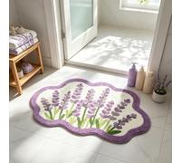 AVEKI Cute Lavender Bath Mat, Soft Cloud Shape Plush Bath Rug 20x31in