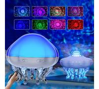 AVEKI Jellyfish Ocean Projector Night Light, 8 Color Kids Night Light with Remote, Wave Projection & Timer, USB-Powered Beside Lamp for Party Room Decor Funny Gift (Jellyfish)