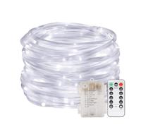 AVEKI LED Rope Lights, 33 ft 100 LED Battery Operated Tube String Lights with Remote Control & 8 Modes, Waterproof LED Fairy Lights Decoration for Indoor Outdoor Garden Wedding