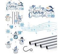 AVEKI Snowman Wind Chimes for Outside, 38'' Metal Christmas Wind Chimes with Double-Sided Painting, Outdoor Decor for Garden, Patio, Yard, for Family & Friends (Snowman)
