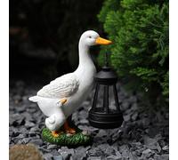 AVEKI Solar Duck Statue, Cute Garden Figurines with Solar Lantern, Waterproof Goose Figurine for Outdoor, Decoration for Garden, Patio, Lawn or Pond Women, Mothers & Grandmas