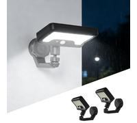 AVEKI Solar Motion Lights Outdoor, 2 Pack Magnetic Solar or USB Powered Sensor Lights with 360° Rotatable Stand & 3 Mode, IP65 Waterproof Solar Garden Lights for Fence, Camping, Yard (White Light)