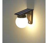 AVEKI Solar Outdoor Lights, Bright Ball Wall Light with Dusk to Dawn Sensor, Dimmable Security Light Porch Solar Lights Outdoor Waterproof, Outside Wall Lamp for Yard Patio Porch Garage (Warm)