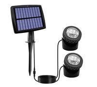 AVEKI Solar Pond Light, Waterproof 12 LED Landscape Spotlight Underwater Lamp, 90° Angle Adjustable & Auto ON/Off, Solar Security Light for Garden Lawn Pool Fish Tank (Warm-Set of 2 Lights)