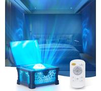 AVEKI Treasure Chest Star Projector, Galaxy Projector for Bedroom with 5 Brightness Adjustment & Timer, Remote Control LED Night Light Aurora Projector for Room Decor, Gifts for Kids, Adults (Blue)