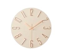 AVEKI Wall Clock, 12 Inch Silent Non-Ticking Wall Clocks, Large Numbers Easy to Read, Battery Operated, Modern Round Wall Clock Decor for Bedroom Living Room, Kitchen, Office (Beige)