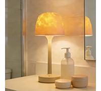 AVEKI Waterproof Shower Lamp for Bathroom, Rechargeable Table Lamp with 16 Color Ocean Wave Projector & Remote Control, Dimmable Touch Mood Light for Home, Bedroom, Bedside, Desk (White)
