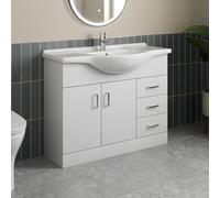 Aveli 1050mm Freestanding Vanity Unit Basin Sink Bathroom Storage Cabinet Gloss White