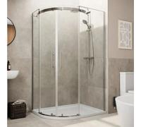 Aveli 1200 X 900mm Offset Quadrant Shower Enclosure Frameless Non Slip Tray - Lh