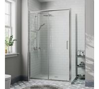 Aveli 1400 X 900mm Sliding Shower Door & Side Panel Enclosure Cubicle Framed 8mm Glass