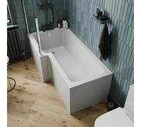 Aveli 1600mm L Shaped Lh Shower Bath Bathtub Glass Screen Front Panel Acrylic Bathroom