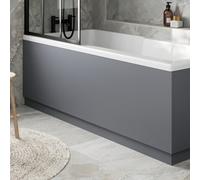 Aveli 1700mm Front Bath Panel Modern Bathroom 18mm Mdf Grey Gloss Plinth Easy Cut