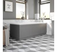 Aveli 1700mm Front Bath Panel Traditional Bathroom 18mm Mdf Matt Dark Grey With Plinth