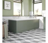 Aveli 1700mm Front Bath Panel Traditional Bathroom 18mm Mdf Matt Green With Plinth
