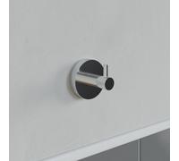 Aveli Bathroom Robe Towel Hook Holder Chrome Round Wall Mounted Stylish Modern