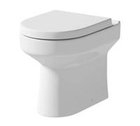 Aveli D Shape Toilet Seat Soft Close Hinges Top Fix Bathroom Cloakroom Modern White