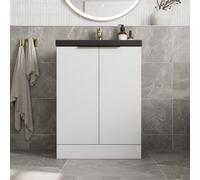 Aveli Fluted 600mm Bathroom Vanity Unit Basin Floorstanding Cupboard Soft Close White