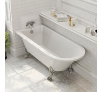 Aveli Freestanding 1500mm Traditional Roll Top Bath White Single Ended Legs Included