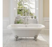 Aveli Freestanding Traditional 1500mm Bath Double Ended Roll Top Legs Included White