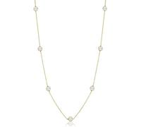 AVELI Large 5mm Lab Created Diamond By the Yard Station Necklace in Bezel Set Round Brilliant Cut Stones - Hypoallergenic Chain Jewelry with Timeless Diamond-Like Pendant, 45 cm, Copper, simulated