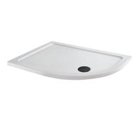 Aveli Low Profile 1200 X 900mm Non-Slip Offset Quadrant Shower Tray With Black Waste - Rh Entry