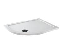 Aveli Low Profile 1200 X 900mm Offset Quadrant Shower Tray With Black Waste - Lh Entry