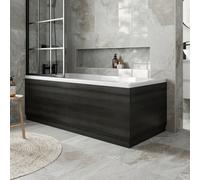 Aveli Modern Bathroom 1700 Front & 700 End Bath Panel Pack Mdf Charcoal Grey Plinth
