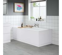 Aveli Modern Bathroom 1700 Front & 750 End Bath Panel Pack 18mm Mdf White Gloss Plinth