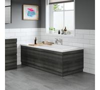 Aveli Modern Bathroom 1700 Front & 750 End Bath Panel Pack Mdf Charcoal Grey Plinth