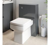 Aveli Modern Bathroom Toilet Unit Concealed Cistern Royan Wc Btw Soft Close Seat Grey