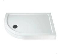 Aveli Raised 1200 X 900mm Non-Slip Offset Quadrant Shower Tray With Black Waste - Lh Entry