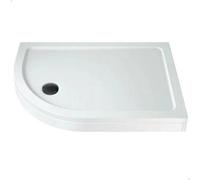 Aveli Raised 1200 X 900mm Offset Quadrant Shower Tray With Black Waste - Lh Entry