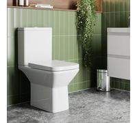 Aveli Rimless Close Coupled Toilet Soft Close Seat Modern Bathroom White Gloss