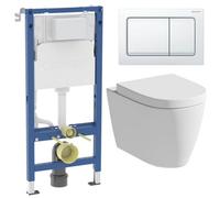 Aveli Rimless Wall Hung Toilet Pan Wc Soft Close Seat Geberit Concealed Cistern Frame
