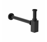Aveli Square Bottle Trap Waste For Wash Basin Sink Bathroom Black 1 1/4" Modern