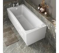 Aveli Wide 1500mm Single Ended Square Bath Acrylic Modern Bathroom White Bathtub