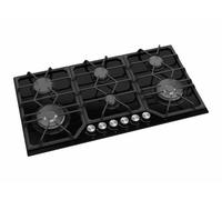 Avelis A609BLK 90cm 6 Burner Black Gas Hob with 2 Dual Wok Burners