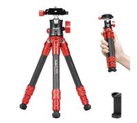 Avella Mini Carbon Fiber Camera Tripod MP10C, Portable Lightweight Tabletop, External Center Column Compact Design, Travel Tripod with 360°Ball Head and V Yoke Bracket for DSLR Camera